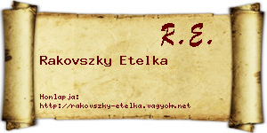 Rakovszky Etelka névjegykártya